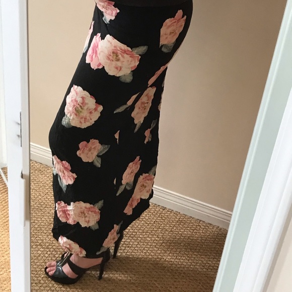 Forever 21 floral side slit maxi skirt - Picture 5 of 12